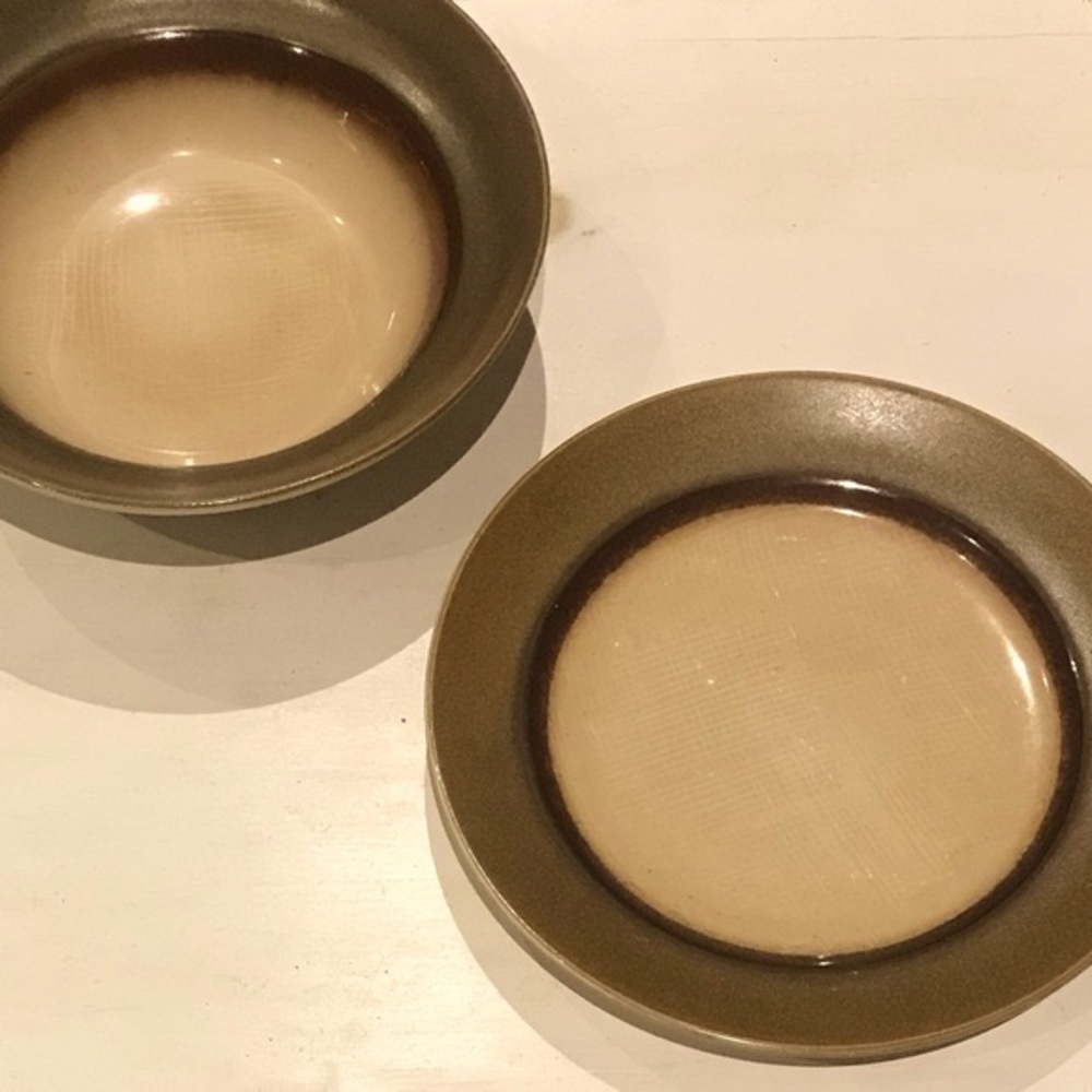 Sears Large Rimmed Bowl & Matching Plate Rustic Farmhouse Kitchen - Picture 5 of 16